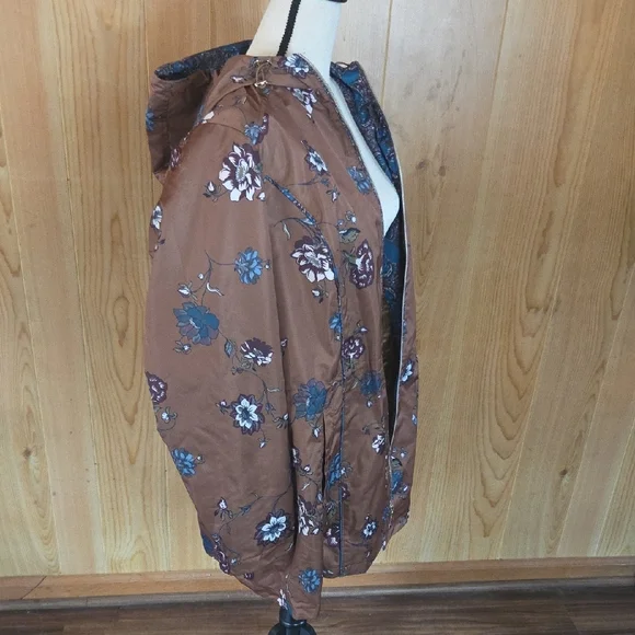 Dennis Basso Floral Brown Puffer Jacket - Picture 3 of 10